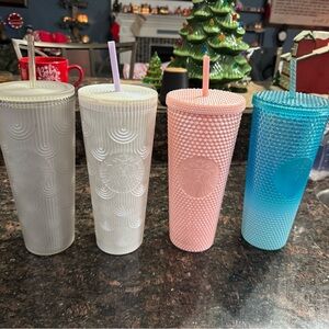 Starbucks Textured Tumbler Collection in White, Pink, and Blue
